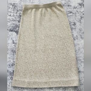 Balmain Vintage Wool And Silk Blend Skirt Size 8 (Fits Like 4-6) Beige